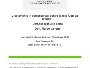 L’isolamento in adolescenza: dentro la rete fuori dal mondo