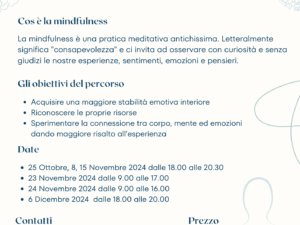 Corso | Mindfulness, ottobre 2024